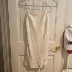 skylar + madison white dress with slit